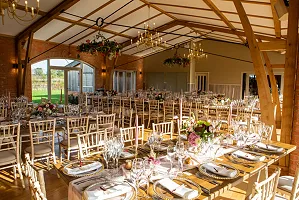 Tables laid ready for the breakfast