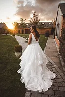 Bride at sunset