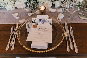 Places setting with out gold charger plates