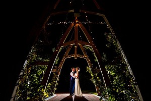 Under the arches at night