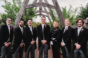 Groomsmen under the arches