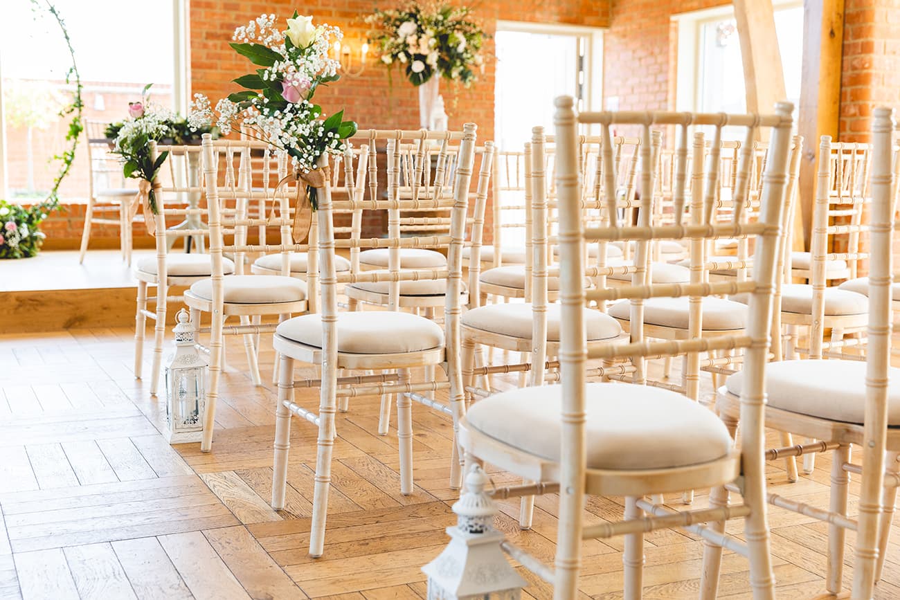 Chairs in the ceremony barn