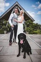 Bride, Groom and dog